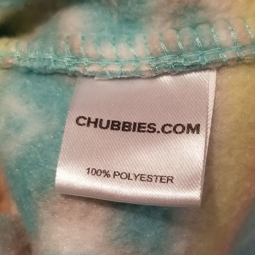 Chubbies Fleece Men's Medium Teal Aztec Flame Commander Pullover 1/4 Zip Blanket - Picture 6 of 6